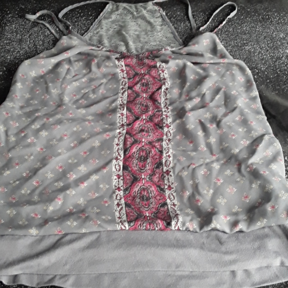 Lg maurice's tank lace see thru back top.